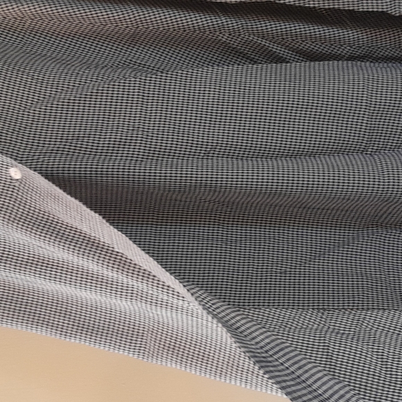 Charter Club  Lightweight Check Navy Blue Cream Flare Maxi Skirt Sz 8 - Picture 2 of 3